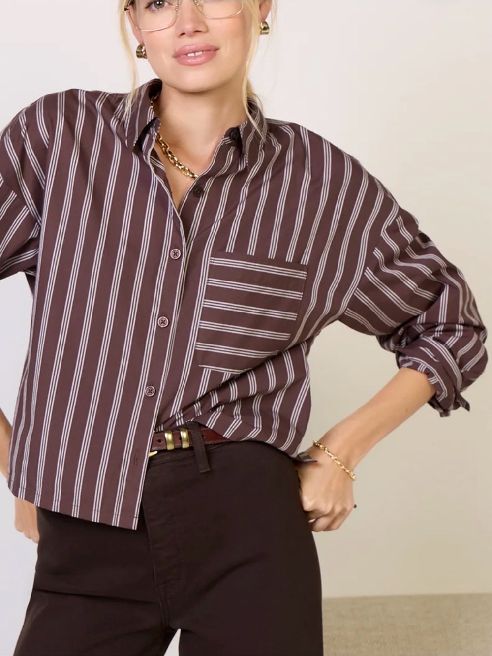 Evereve Aiden Crop Shirt Size Small